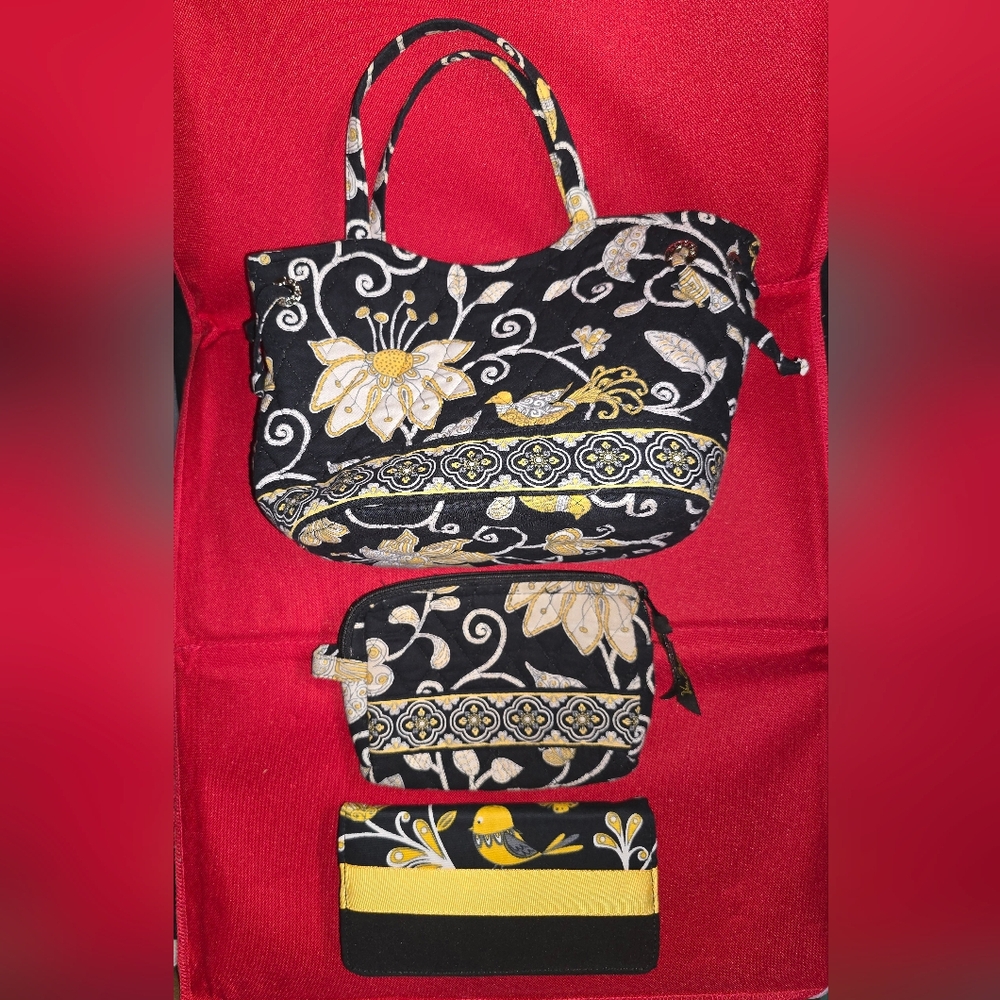 Vera Bradley Black and Gold Tote with Timeless Elegance
